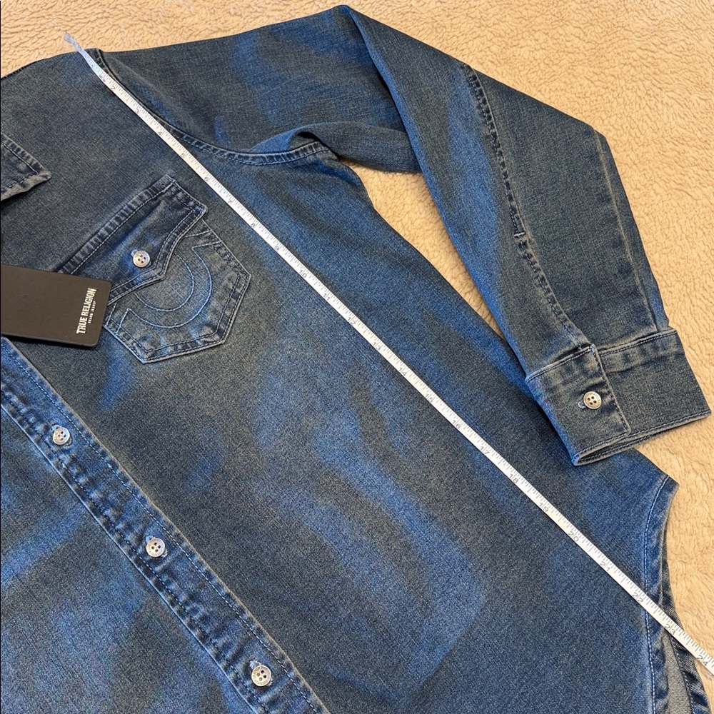 TRUE RELIGION Georgia Denim Glitter Shirt - Picture 16 of 16